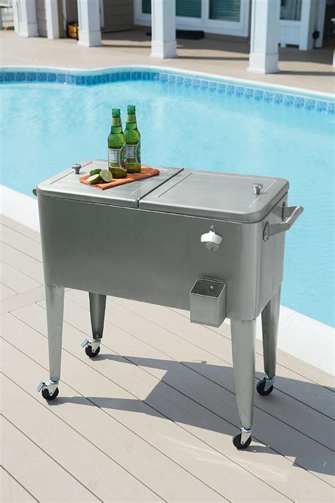 outdoor metal cooler box|outside coolers for patio.